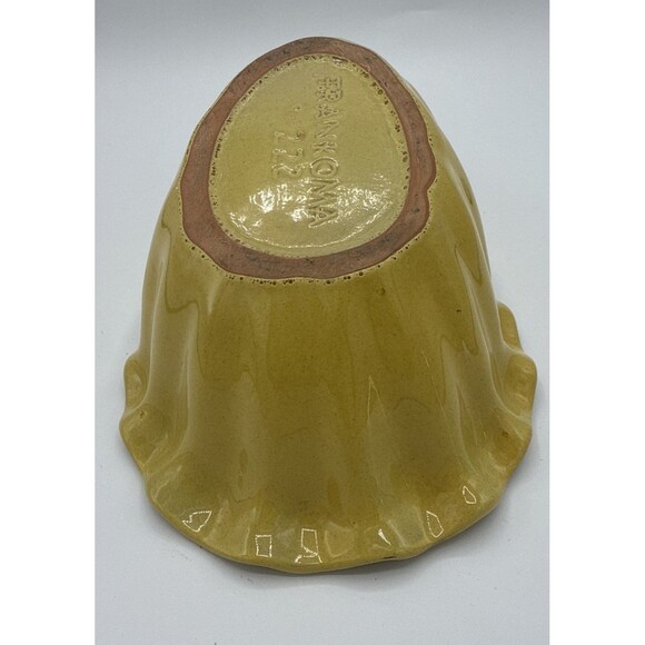 Vintage Frankoma Cornucopia Pottery Desert Gold/Buttercup Glazed Dish 12" #222 - Picture 12 of 14
